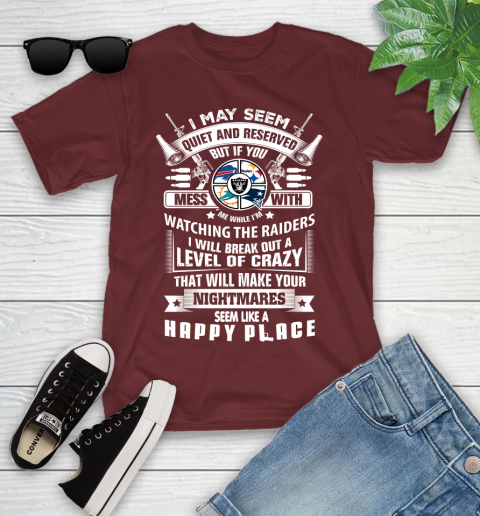 Oakland Raiders NFL Football Don't Mess With Me While I'm Watching My Team Sports Youth T-Shirt 14