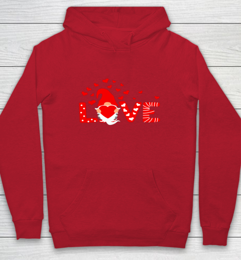 Valentine's Day LOVE Gnomies Holding Red Heart Valentine Hoodie 15