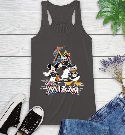 MLB Miami Marlins Mickey Mouse Donald Duck Goofy Baseball T Shirt Racerback Tank 11