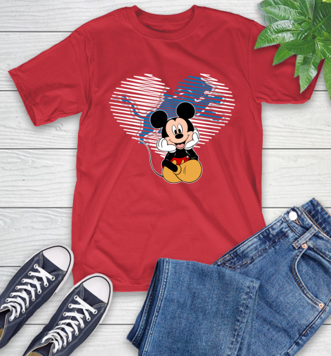 NFL Detroit Lions The Heart Mickey Mouse Disney Football T Shirt_000 T-Shirt 11