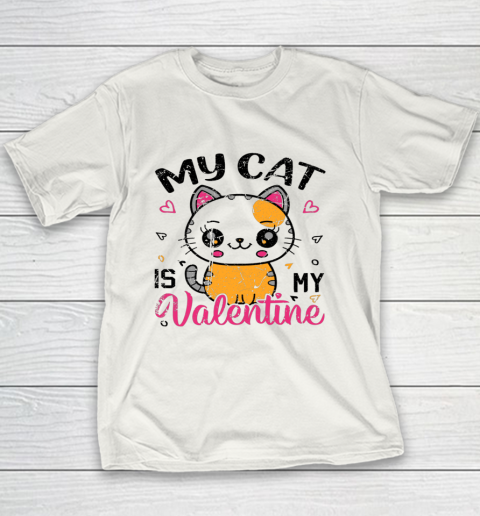 My Cat Is My Valentine Vintage Women Men Valentines Day Youth T-Shirt 1