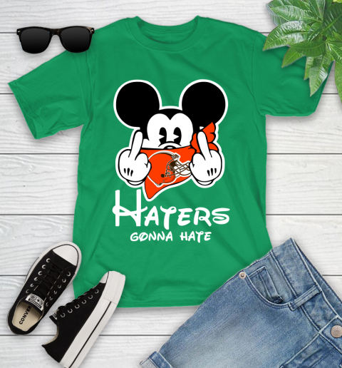 NFL Cleveland Browns Haters Gonna Hate Mickey Mouse Disney Football T Shirt Youth T-Shirt 8