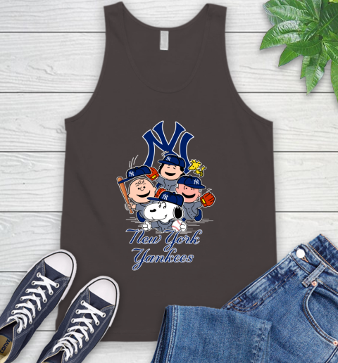 MLB New York Yankees Snoopy Charlie Brown Woodstock The Peanuts Movie Baseball T Shirt_000 Tank Top 6
