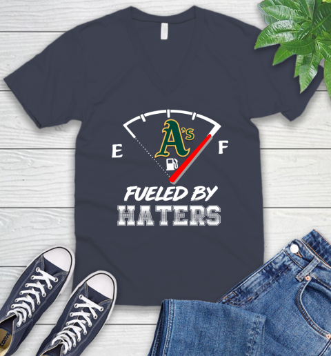 Oakland Athletics MLB Baseball Fueled By Haters Sports V-Neck T-Shirt 9 Oakland Athletics MLB Baseball Fueled By Haters Sports V-Neck T-Shirt - Image 9