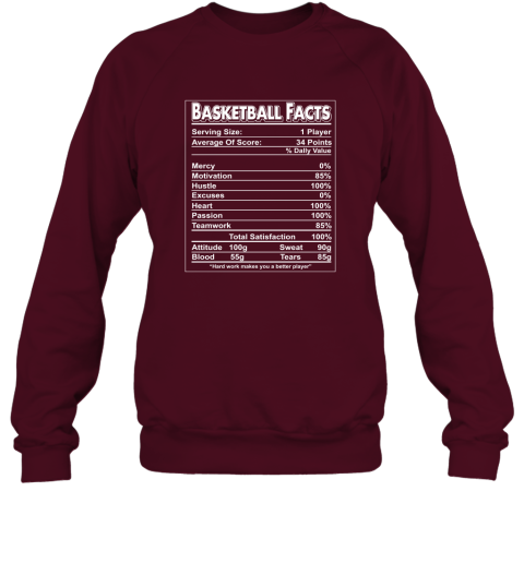Basketball Facts T shirt Basketball label funny define for Players Sweatshirt