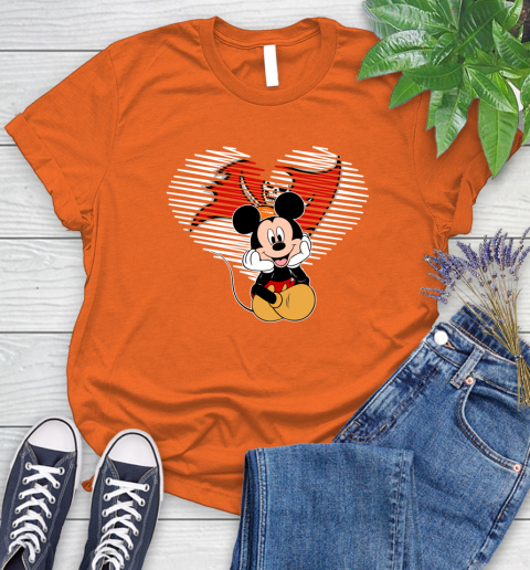 NFL Tampa Bay Buccaneers The Heart Mickey Mouse Disney Football T Shirt_000 Women's T-Shirt 3