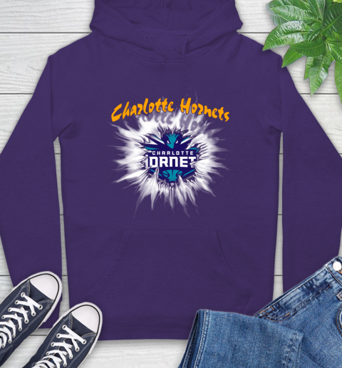Charlotte Hornets NBA Basketball Rip Sports Hoodie - Image 6
