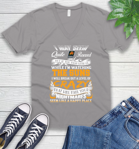 Phoenix Suns NBA Basketball Don't Mess With Me While I'm Watching My Team V-Neck T-Shirt 3