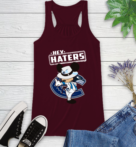 NHL Hey Haters Mickey Hockey Sports Vancouver Canucks Racerback Tank 2