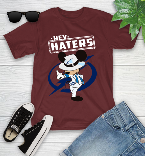 NHL Hey Haters Mickey Hockey Sports Tampa Bay Lightning Youth T-Shirt 14