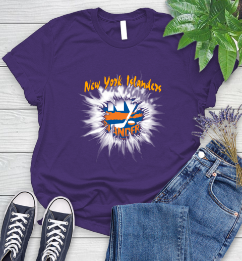 New York Islanders NHL Hockey Adoring Fan Rip Sports Women's T-Shirt 4