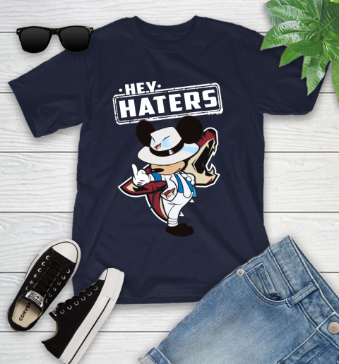 NHL Hey Haters Mickey Hockey Sports Arizona Coyotes Youth T-Shirt 2