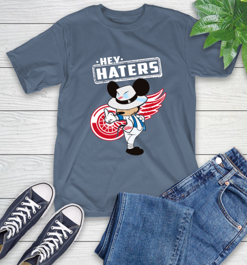NHL Hey Haters Mickey Hockey Sports Detroit Red Wings T-Shirt 8
