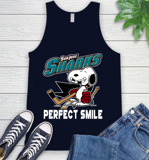 NHL San Jose Sharks Snoopy Perfect Smile The Peanuts Movie Hockey T Shirt Tank Top 2