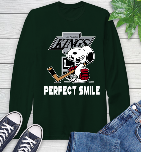 NHL Los Angeles Kings Snoopy Perfect Smile The Peanuts Movie Hockey T Shirt Long Sleeve T-Shirt 7