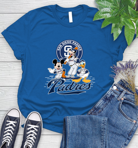 MLB San Diego Padres Mickey Mouse Donald Duck Goofy Baseball T Shirt Women's T-Shirt 12
