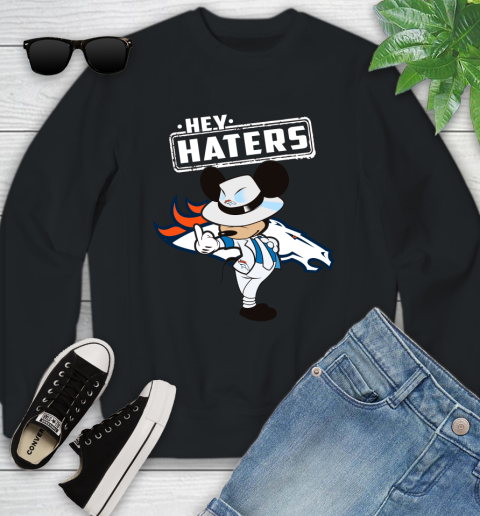 NFL Hey Haters Mickey Football Sports Denver Broncos Youth Sweatshirt