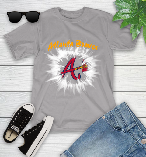 Atlanta Braves MLB Baseball Adoring Fan Rip Sports Youth T-Shirt 4
