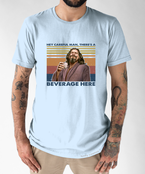 The Big Lebowski Vintage T Shirt The Dude Tshirt Hey Careful Man There S A Beverage Here T Shirt Tippytoeco Com