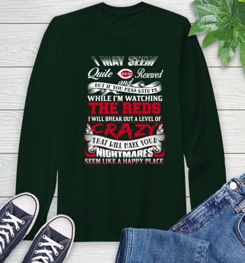 Cincinnati Reds MLB Baseball Don't Mess With Me While I'm Watching My Team Long Sleeve T-Shirt 7