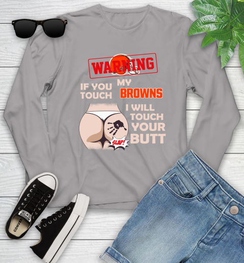 Atlanta Falcons NFL Football Warning If You Touch My Team I Will Touch My Butt Youth Long Sleeve 5