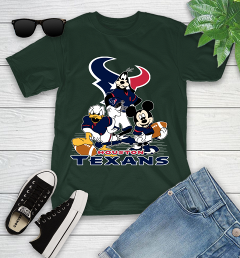 NFL Houston Texans Mickey Mouse Donald Duck Goofy Football Shirt Youth T-Shirt 5