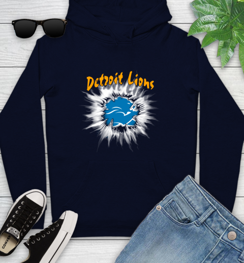 Detroit Lions NFL Football Adoring Fan Rip Sports Youth Hoodie 3