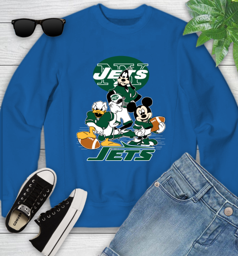 NFL New York Jets Mickey Mouse Donald Duck Goofy Football Shirt Youth Sweatshirt 7
