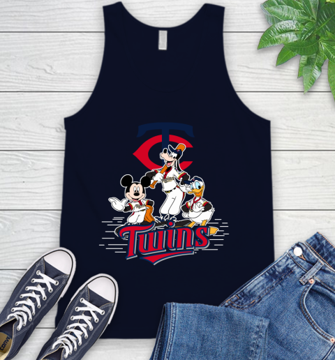 MLB Minnesota Twins Mickey Mouse Donald Duck Goofy Baseball T Shirt Tank Top 2