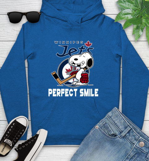 NHL Winnipeg Jets Snoopy Perfect Smile The Peanuts Movie Hockey T Shirt Youth Hoodie 11