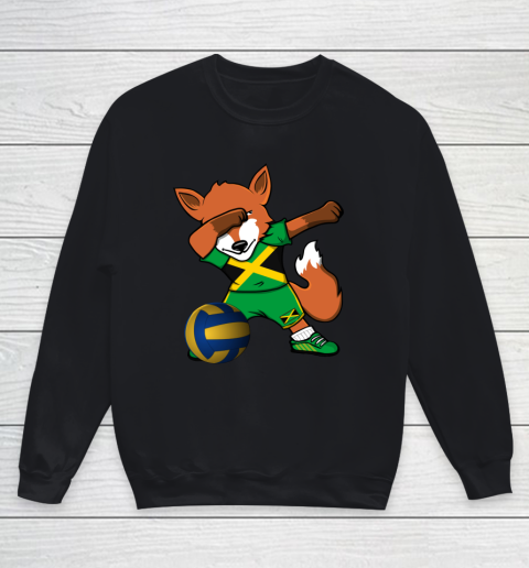 Dabbing Fox Jamaica Volleyball Fans Jersey Jamaican Youth Sweatshirt