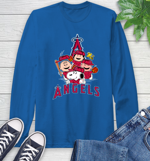 MLB Los Angeles Angels Snoopy Charlie Brown Woodstock The Peanuts Movie Baseball T Shirt_000 Long Sleeve T-Shirt 10