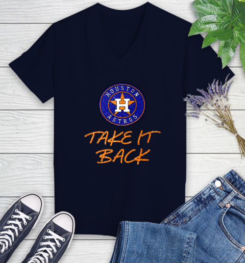 Astros Take It Back Women's V-Neck T-Shirt 3
