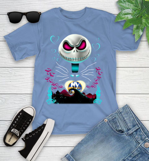 NHL New York Islanders Jack Skellington Sally The Nightmare Before Christmas Hockey Youth T-Shirt 15