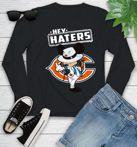 NFL Hey Haters Mickey Football Sports Chicago Bears Youth Long Sleeve