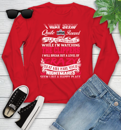 LA Clippers NBA Basketball Don't Mess With Me While I'm Watching My Team Youth Long Sleeve 12 LA Clippers NBA Basketball Don't Mess With Me While I'm Watching My Team Youth Long Sleeve - Image 12