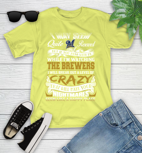 Milwaukee Brewers MLB Baseball Don't Mess With Me While I'm Watching My Team Youth T-Shirt 10