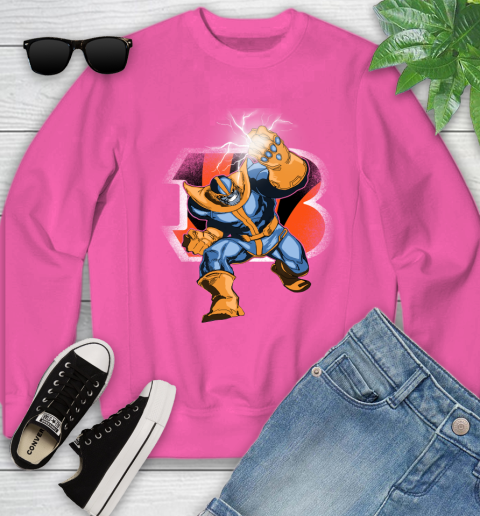 Cincinnati Bengals NFL Football Thanos Avengers Infinity War Marvel Youth Sweatshirt 6