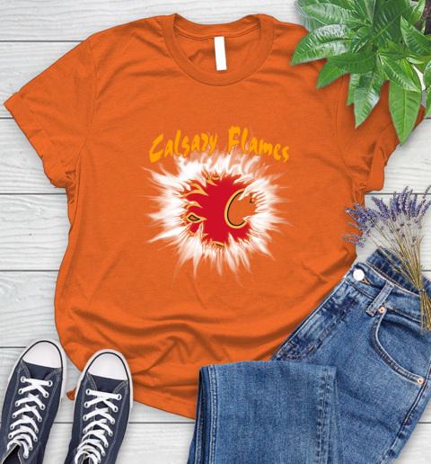 Calgary Flames NHL Hockey Adoring Fan Rip Sports Women's T-Shirt 3