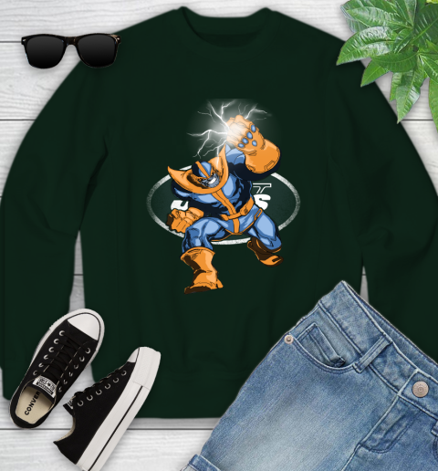 New York Jets NFL Football Thanos Avengers Infinity War Marvel Youth Sweatshirt Tee For Sports