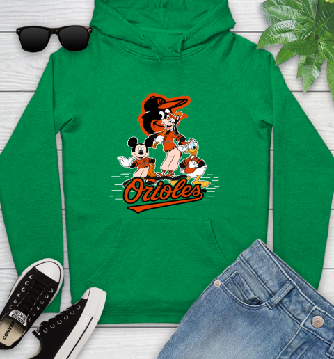 MLB Baltimore Orioles Mickey Mouse Donald Duck Goofy Baseball T Shirt Youth Hoodie 9