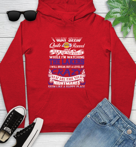 Los Angeles Lakers NBA Basketball Don't Mess With Me While I'm Watching My Team Youth Hoodie 12