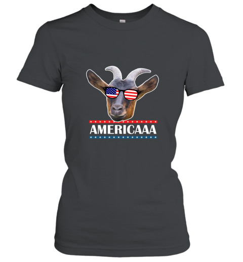 Funny 4th of July Shirt Patriotic Tee Shirt Sunglasses Goat Women T-Shirt