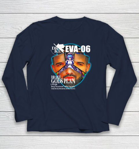 Drake Evangelion Shirt Drake Eva 06 Drake Gods Plan Long Sleeve T-Shirt 2
