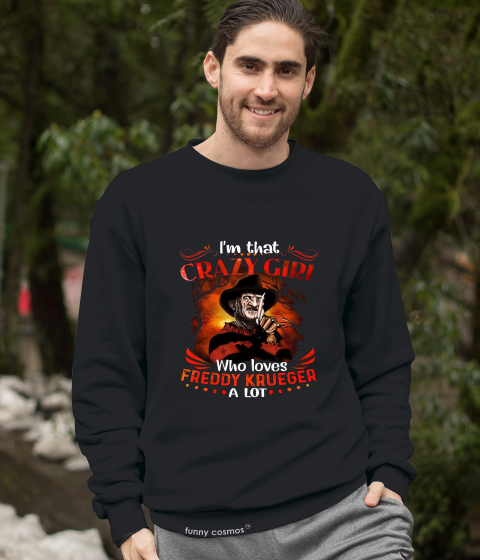 Nightmare On Elm Street T Shirt, Freddy Krueger Shirt, I'm That Crazy Girl Who Loves Krueger Shirt, Halloween Gift