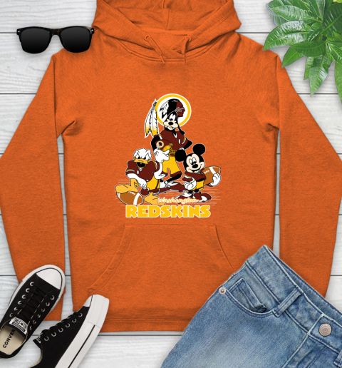NFL Washington Redskins Mickey Mouse Donald Duck Goofy Football Shirt Youth Hoodie 4