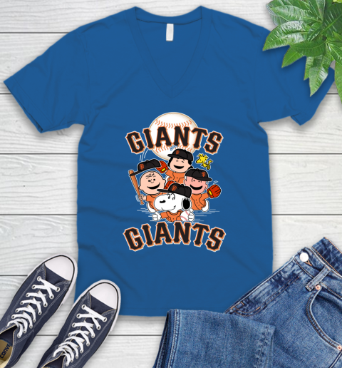 MLB San Francisco Giants Snoopy Charlie Brown Woodstock The Peanuts Movie Baseball T Shirt_000 V-Neck T-Shirt 5