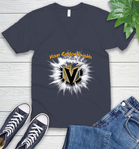 Vegas Golden Knights NHL Hockey Adoring Fan Rip Sports V-Neck T-Shirt 8