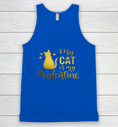 My Cat Is My Valentine Kitten Lover Heart Valentines Day Tank Top 8