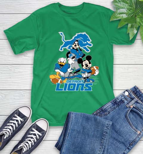 NFL Detroit Lions Mickey Mouse Donald Duck Goofy Football Shirt T-Shirt 7